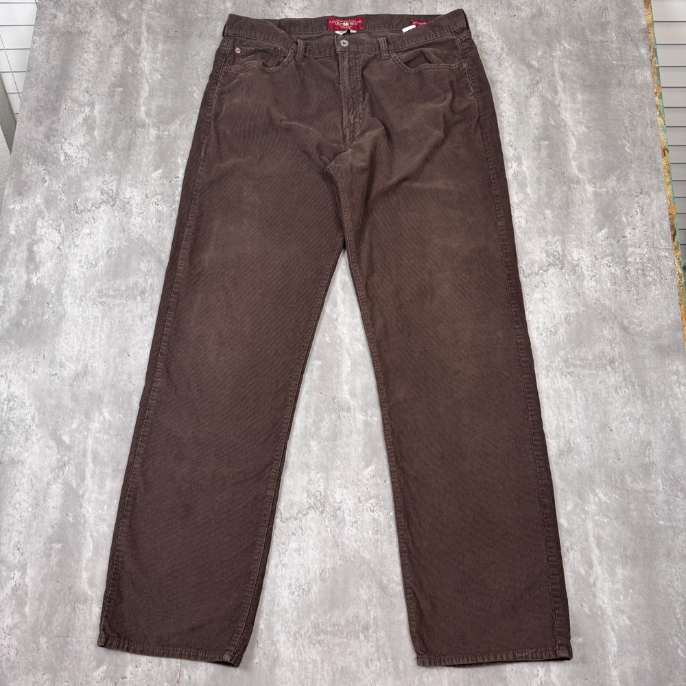 Lucky Brand Pants Mens 38x34 Brown 361 Vintage Straight Corduroy Cotton Prep